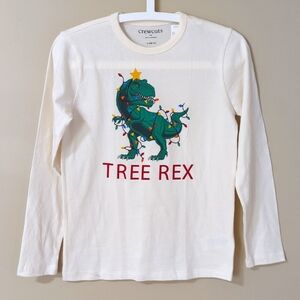 NWT Boys CrewCuts T-Rex Christmas Shirt Sz L (10-11)